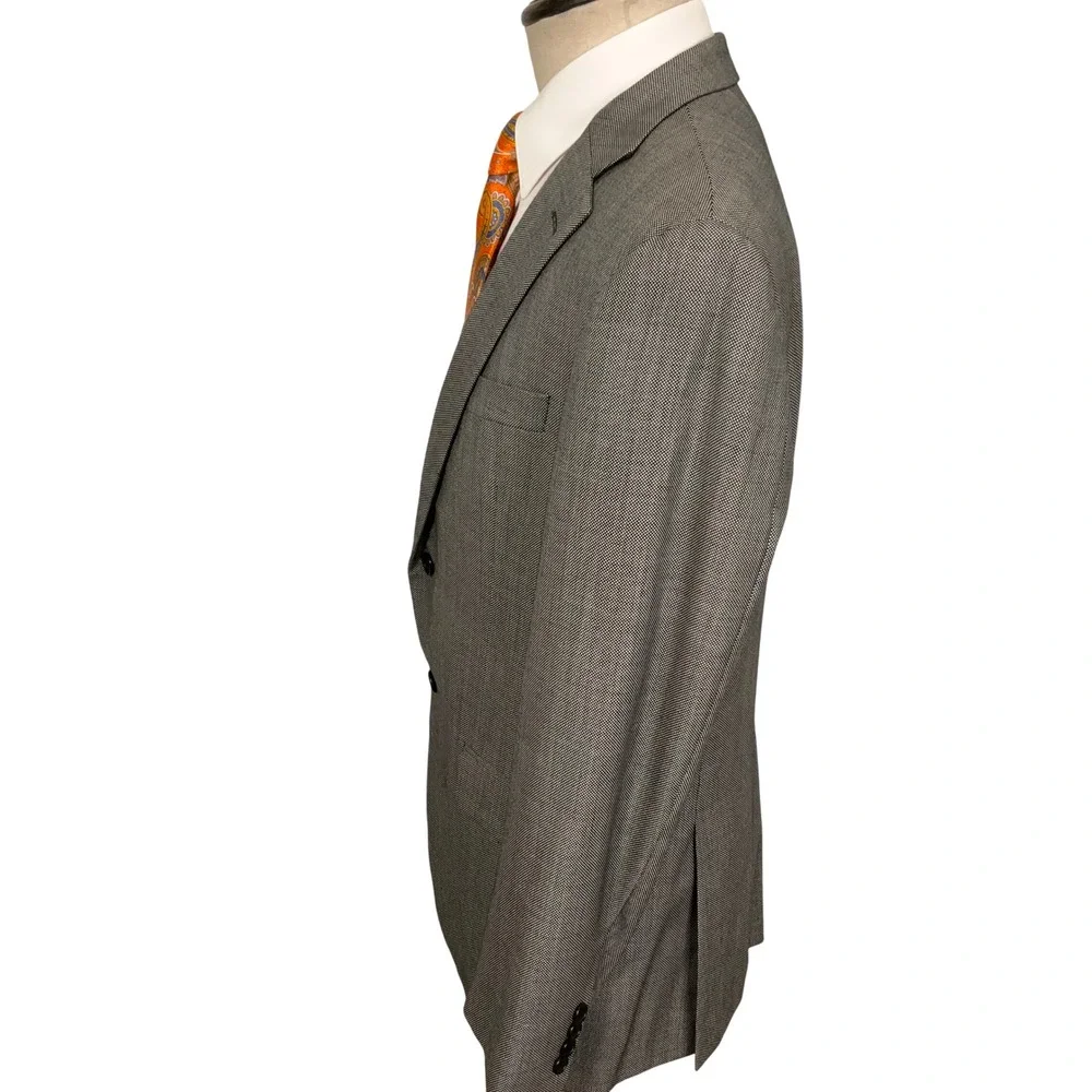 Hickey Freeman Blazer Mens 40R Gray  Birdseye Worsted Wool 2-Button VTG USA